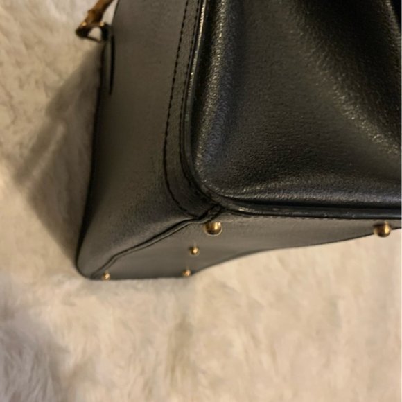 SOLD Gucci Vintage Princess Diana Bag Bamboo Handle Tote Black Leather - Picture 5 of 17